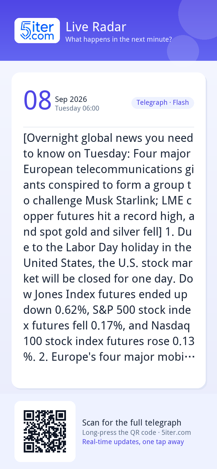 [Overnight global news you need to know on Tuesday: Four maj