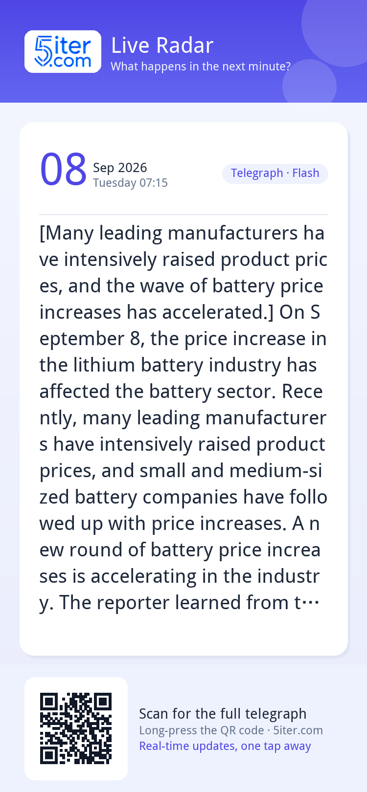 [Many leading manufacturers have intensively raised product 