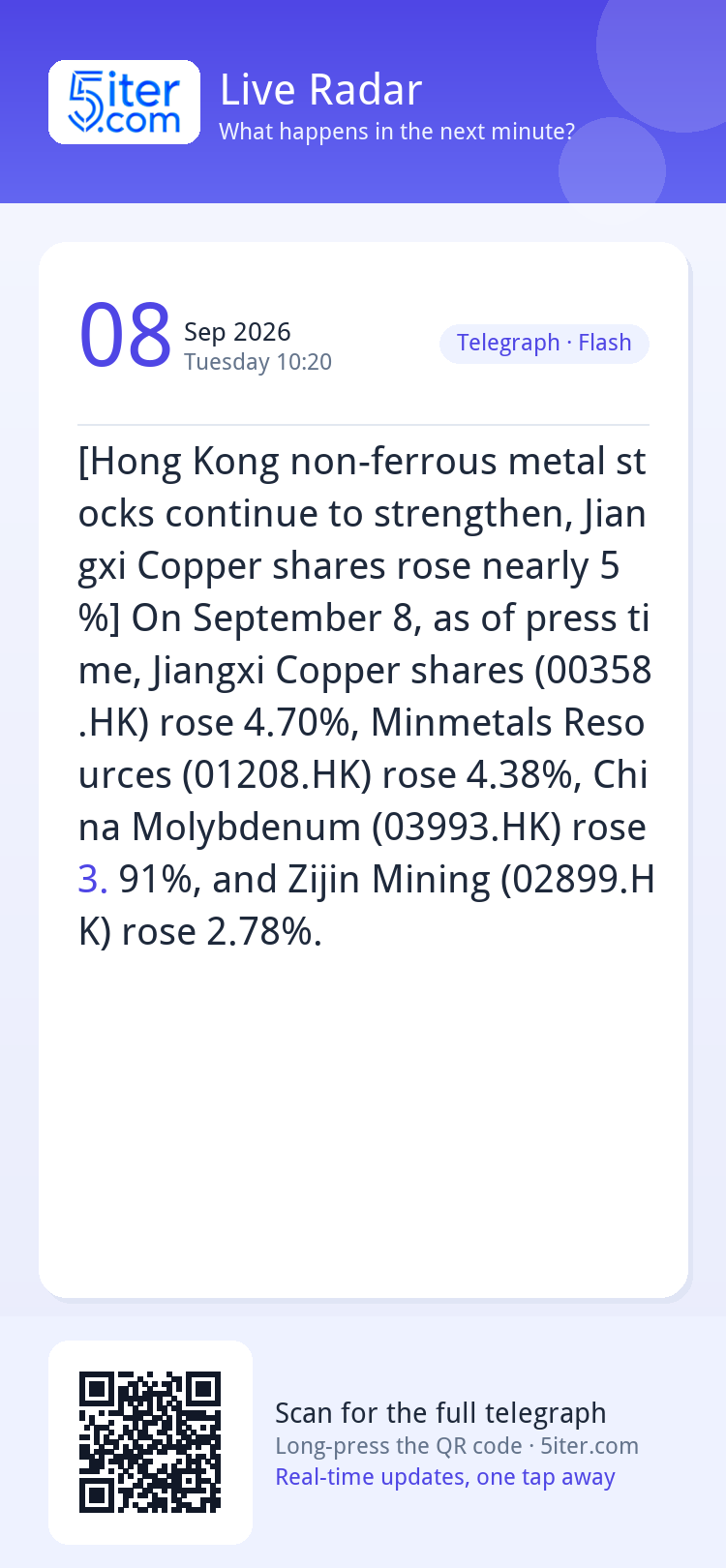 [Hong Kong non-ferrous metal stocks continue to strengthen, 