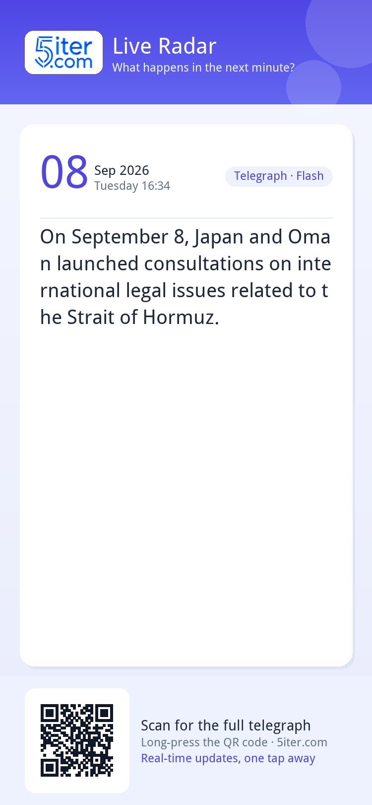 On September 8, Japan and Oman launched consultations on int