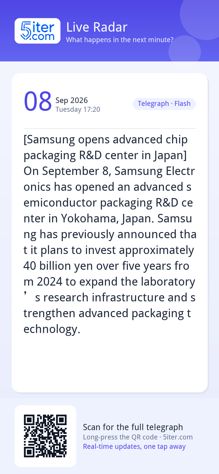 [Samsung opens advanced chip packaging R&D center in Japan] 
