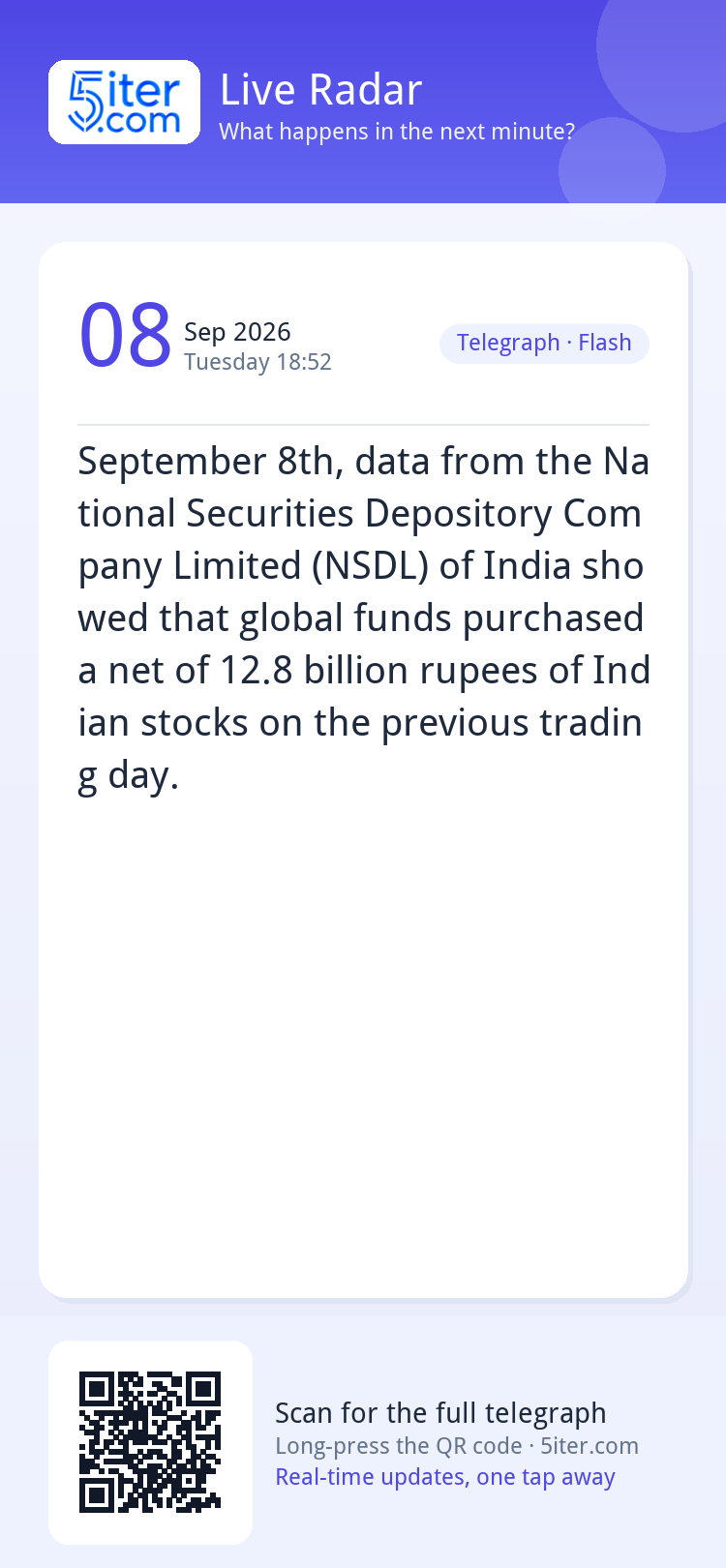 September 8th, data from the National Securities Depository 