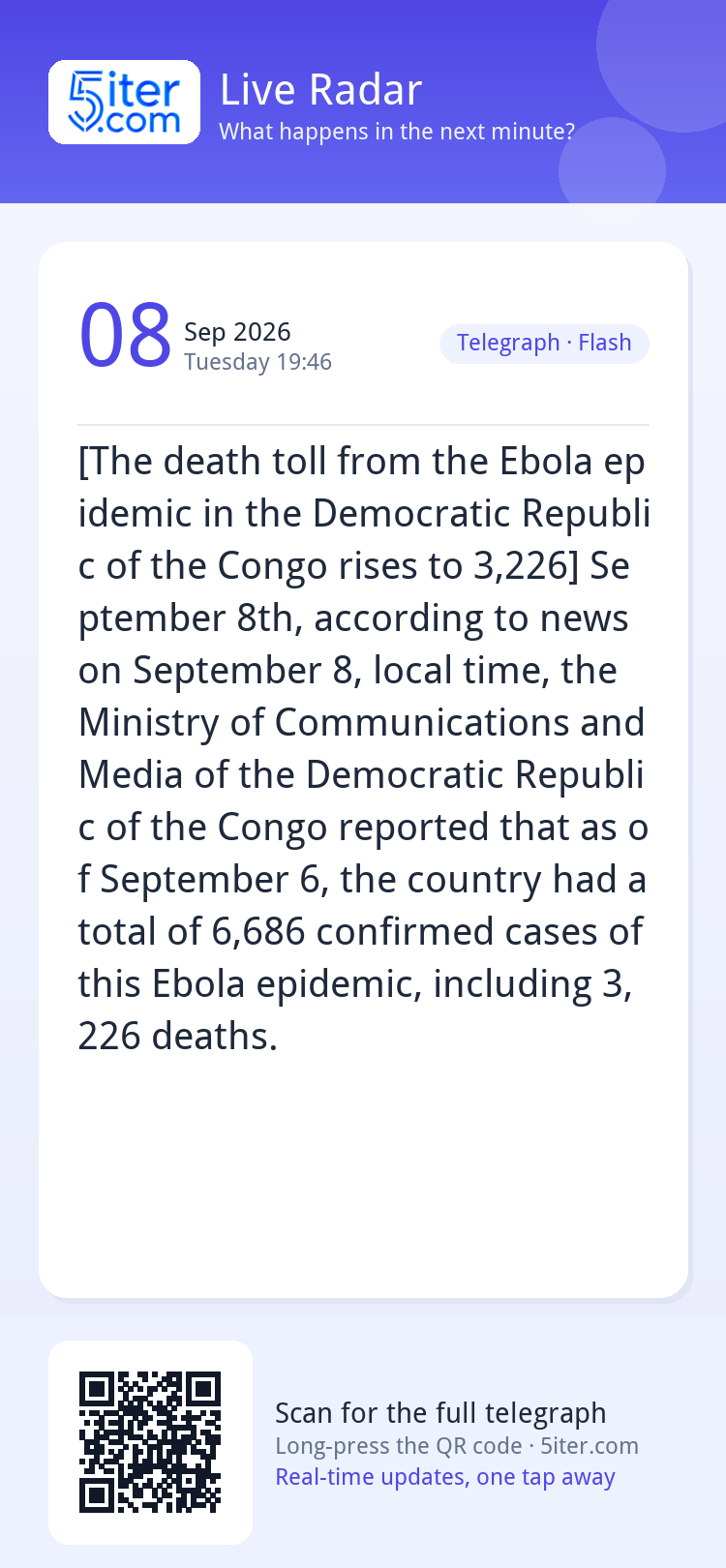 [The death toll from the Ebola epidemic in the Democratic Re