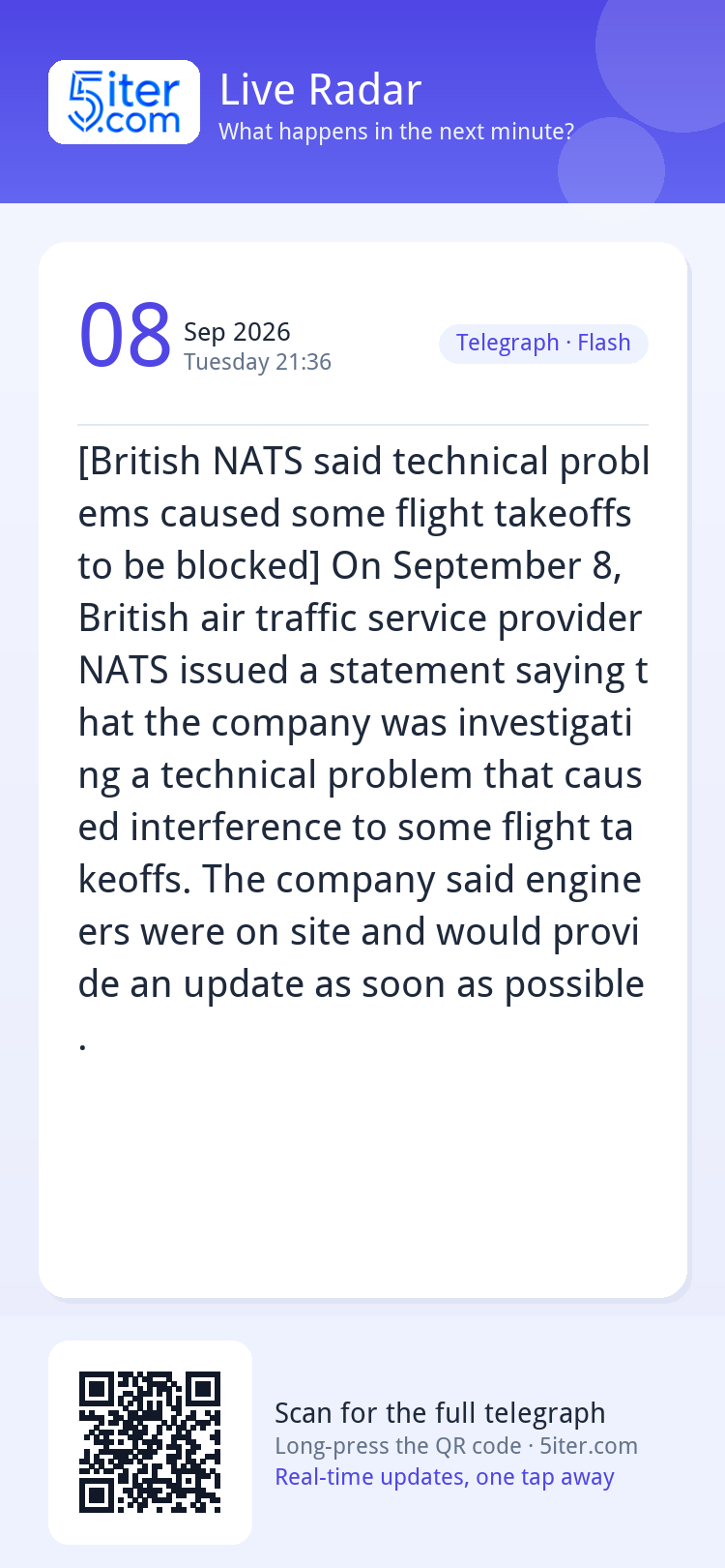 [British NATS said technical problems caused some flight tak