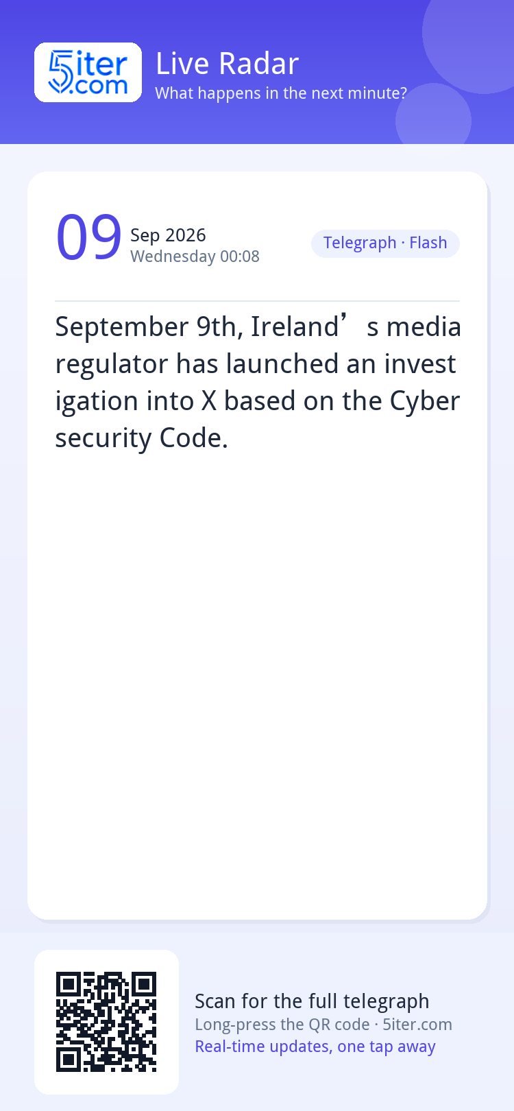 September 9th, Ireland’s media regulator has launched an inv