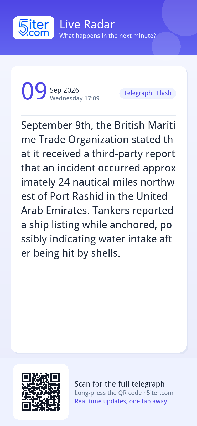 September 9th, the British Maritime Trade Organization state