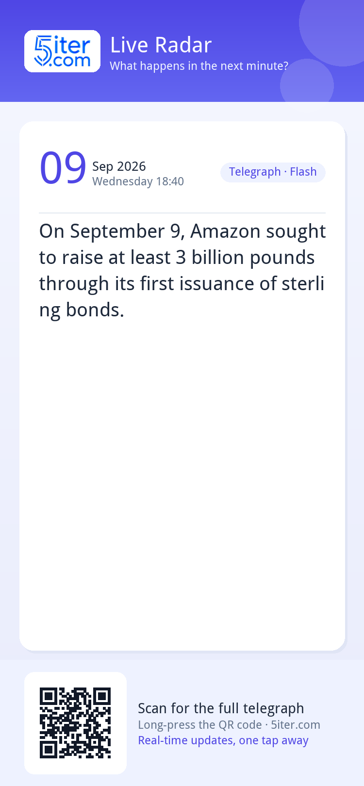On September 9, Amazon sought to raise at least 3 billion po