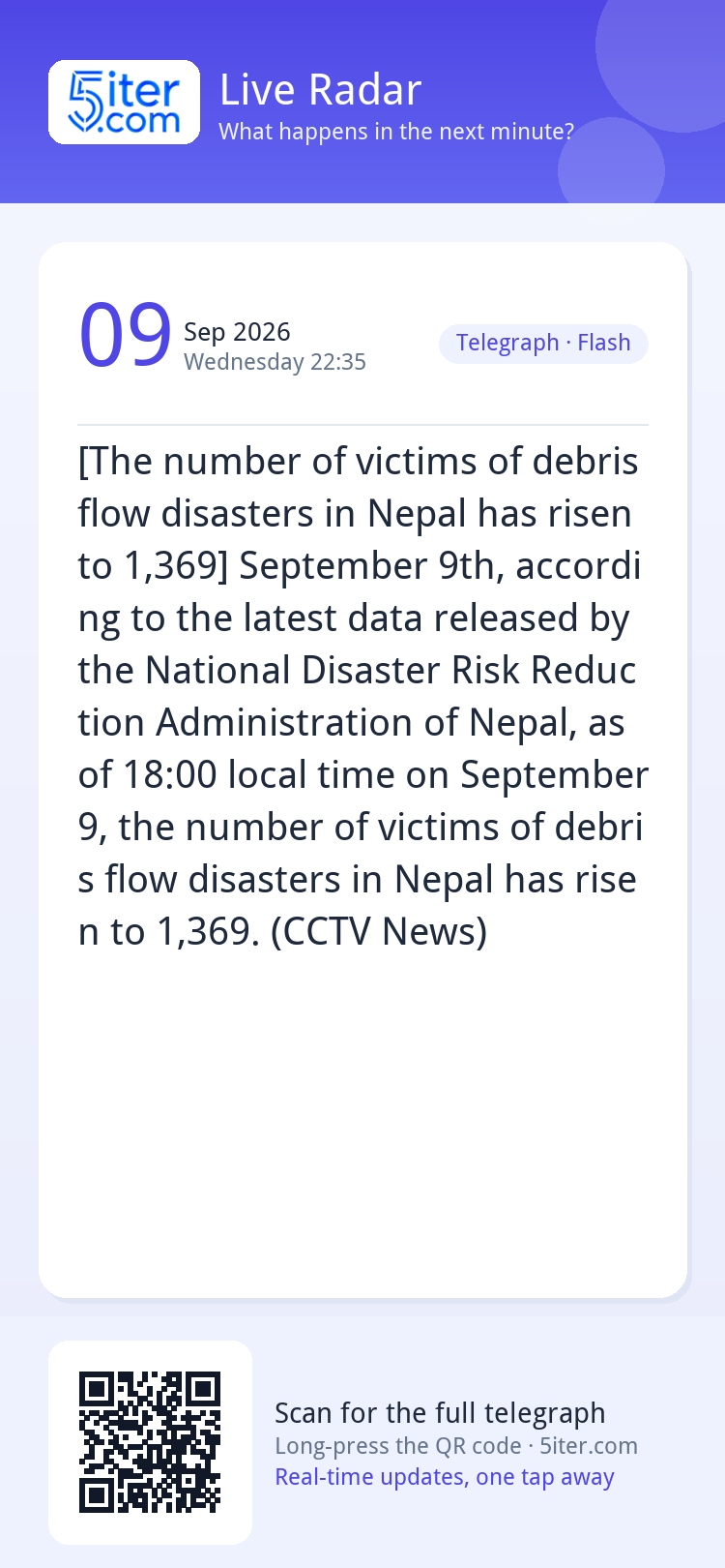 [The number of victims of debris flow disasters in Nepal has