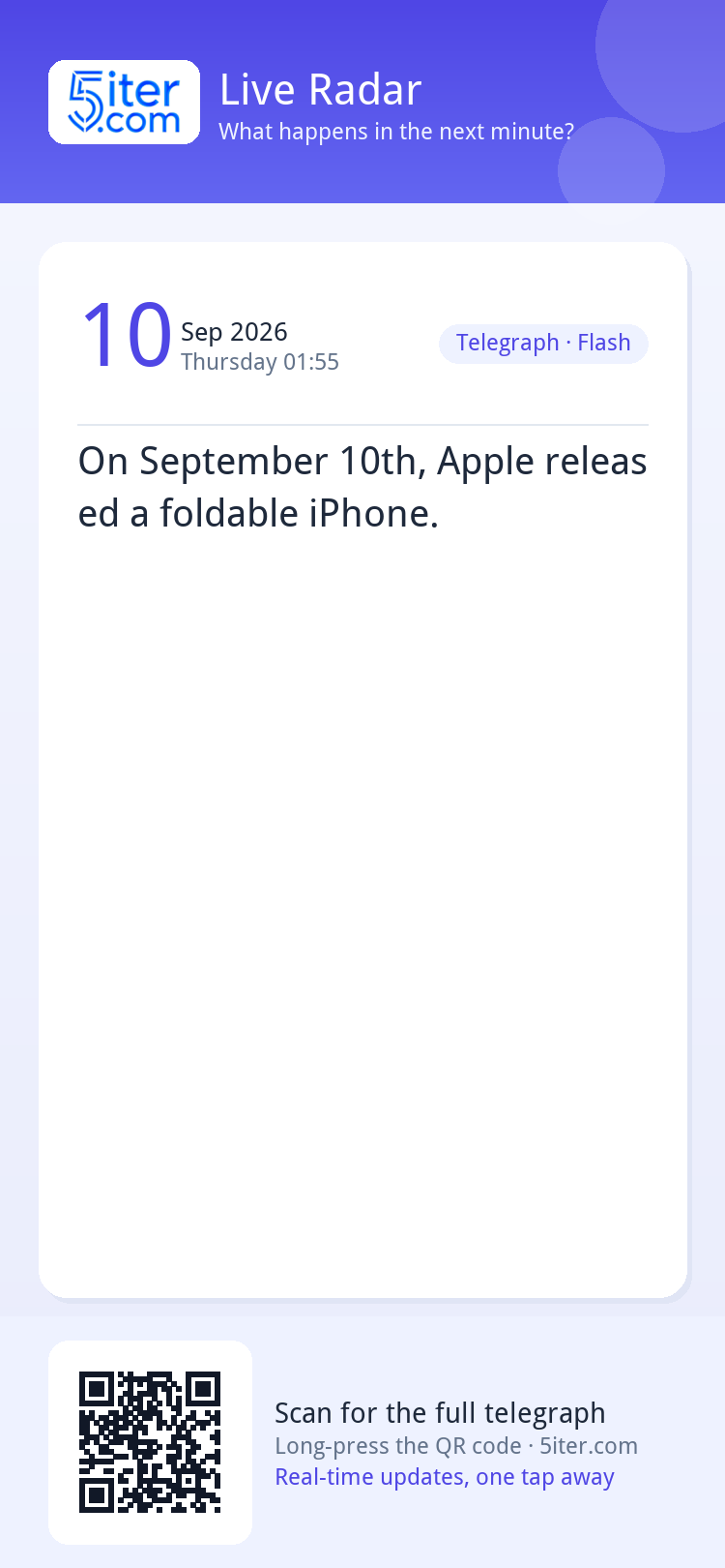 On September 10th, Apple released a foldable iPhone.