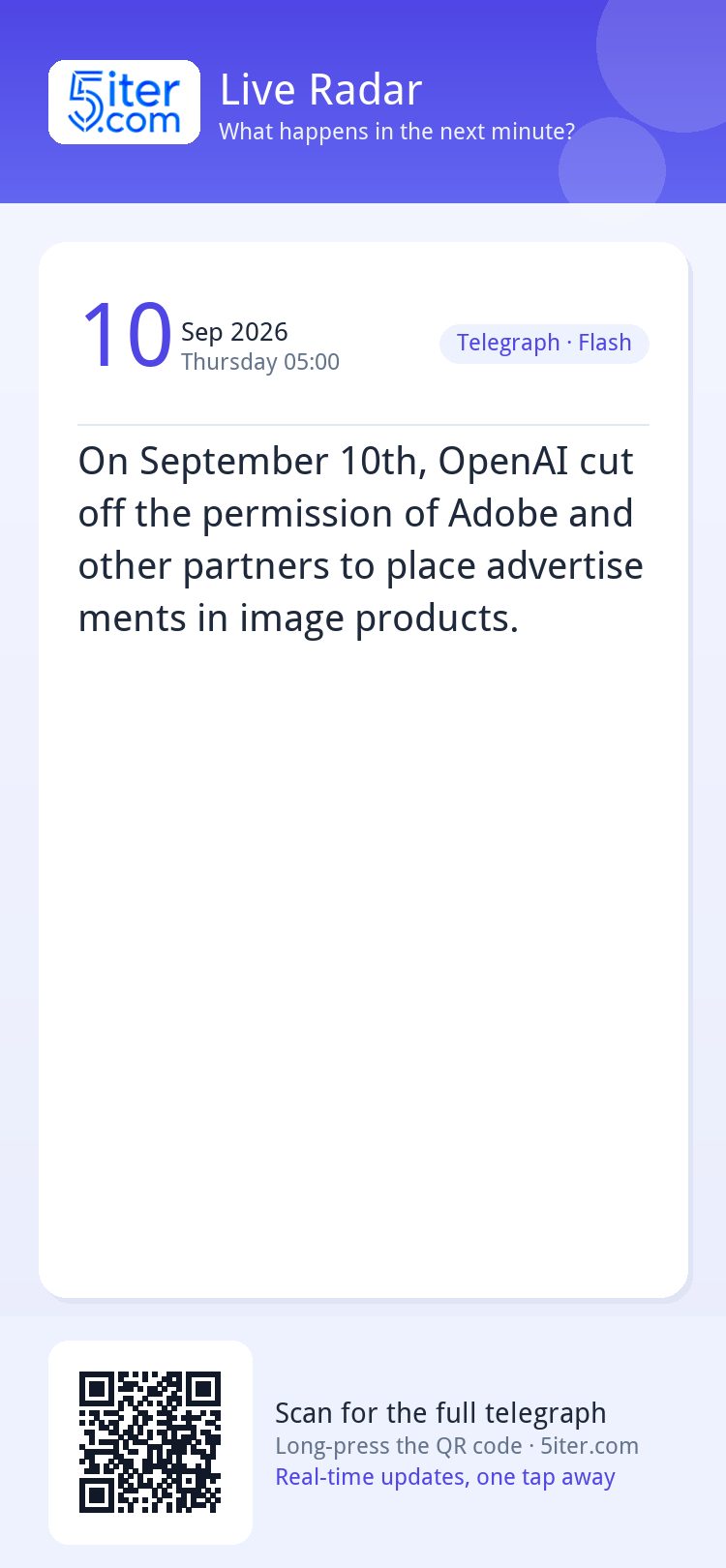 On September 10th, OpenAI cut off the permission of Adobe an