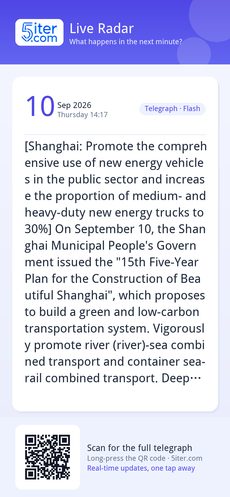 [Shanghai: Promote the comprehensive use of new energy vehic