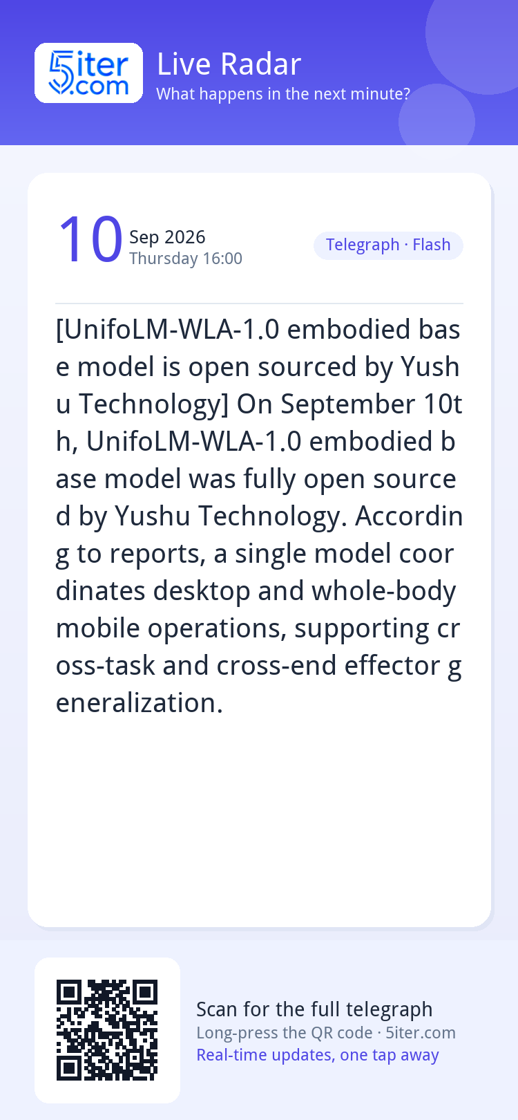 [UnifoLM-WLA-1.0 embodied base model is open sourced by Yush