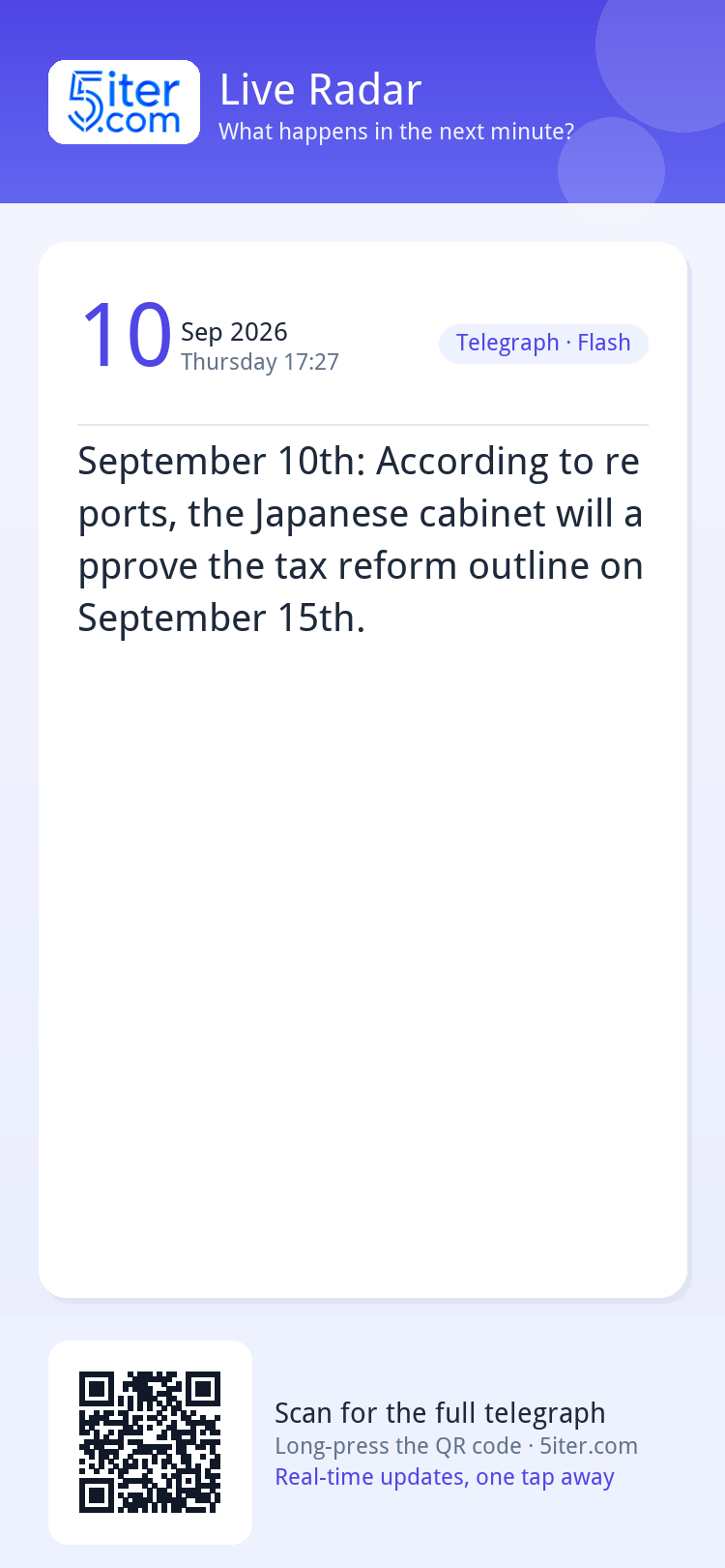 September 10th: According to reports, the Japanese cabinet w