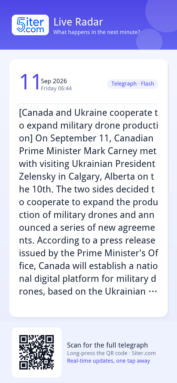 [Canada and Ukraine cooperate to expand military drone produ
