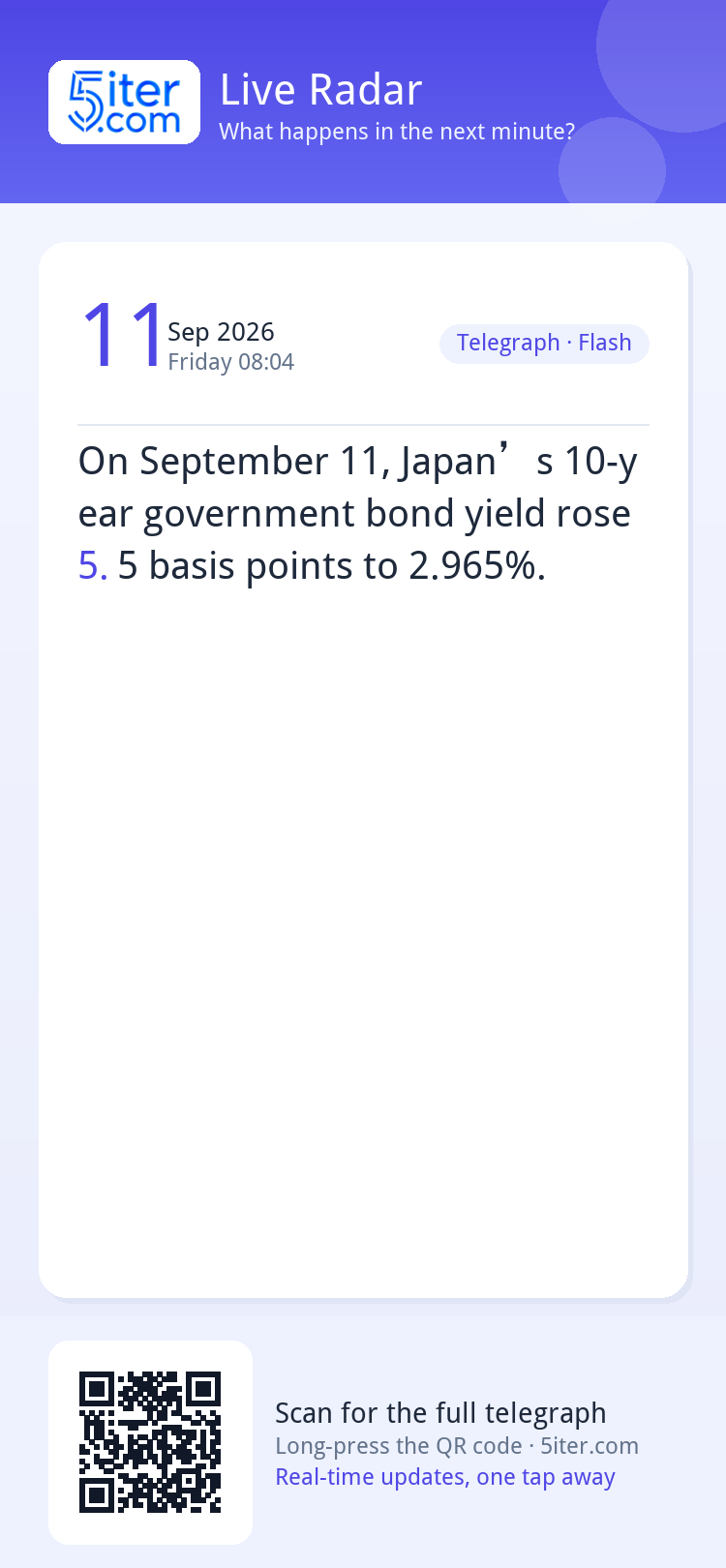 On September 11, Japan’s 10-year government bond yield rose 