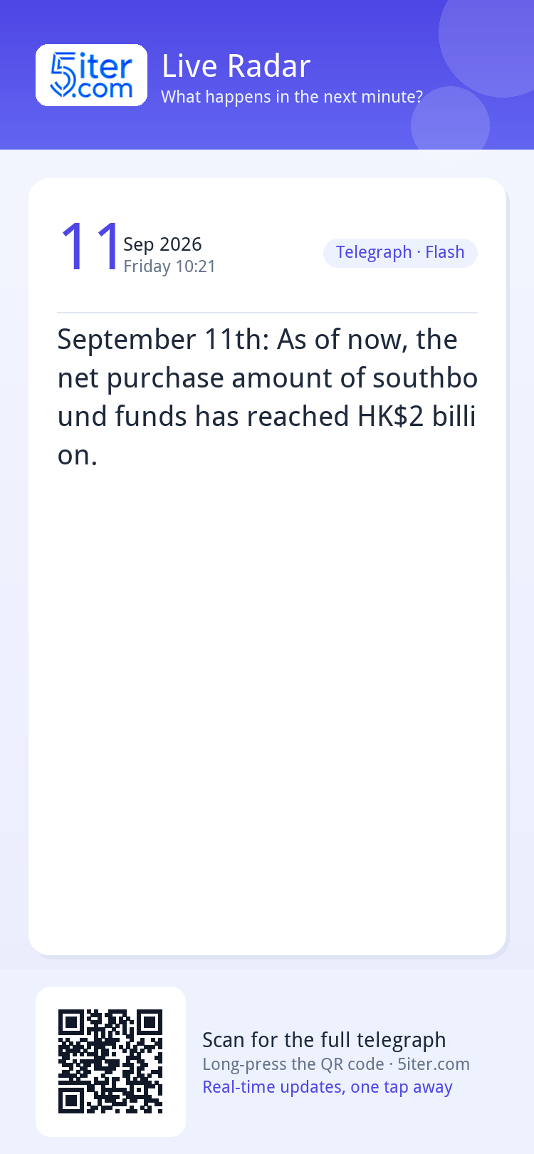 September 11th: As of now, the net purchase amount of southb