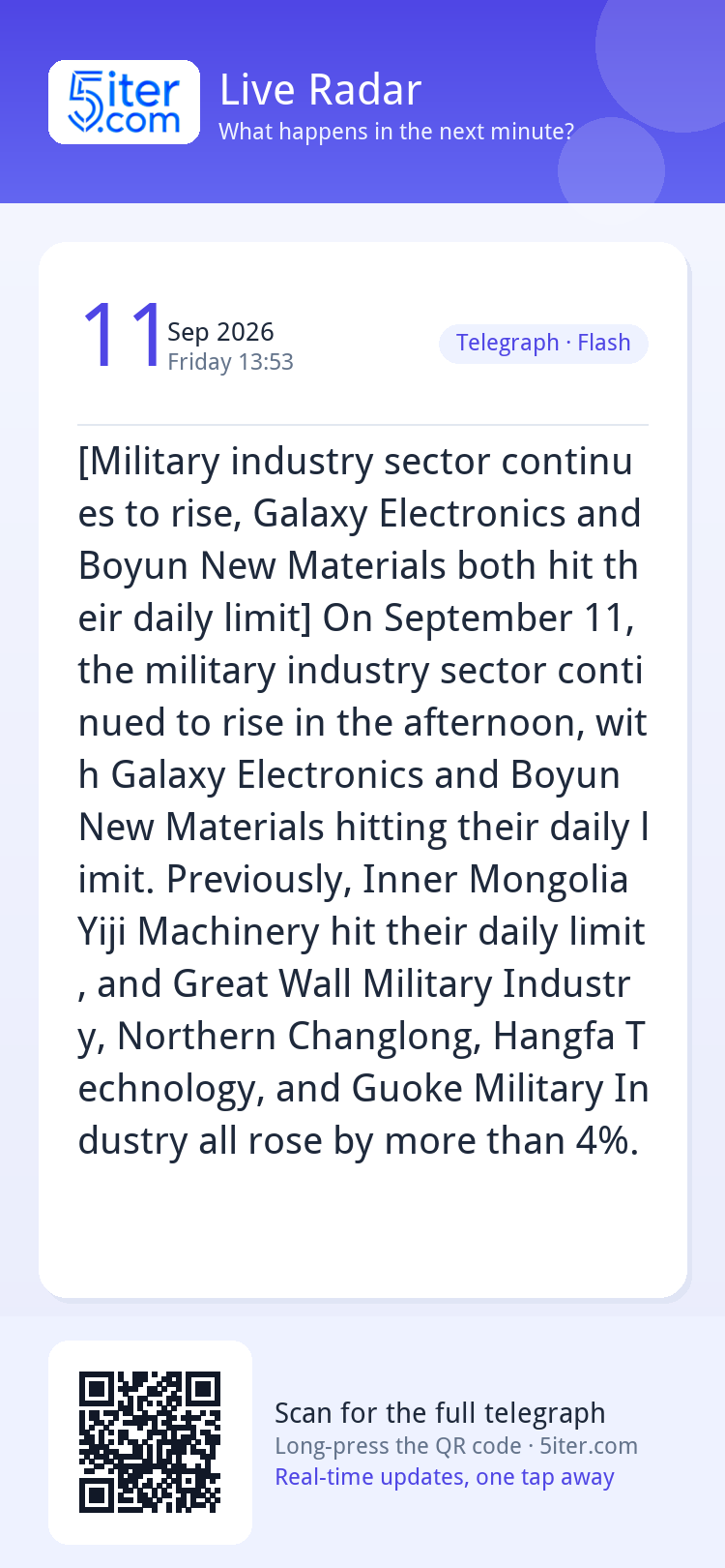 [Military industry sector continues to rise, Galaxy Electron
