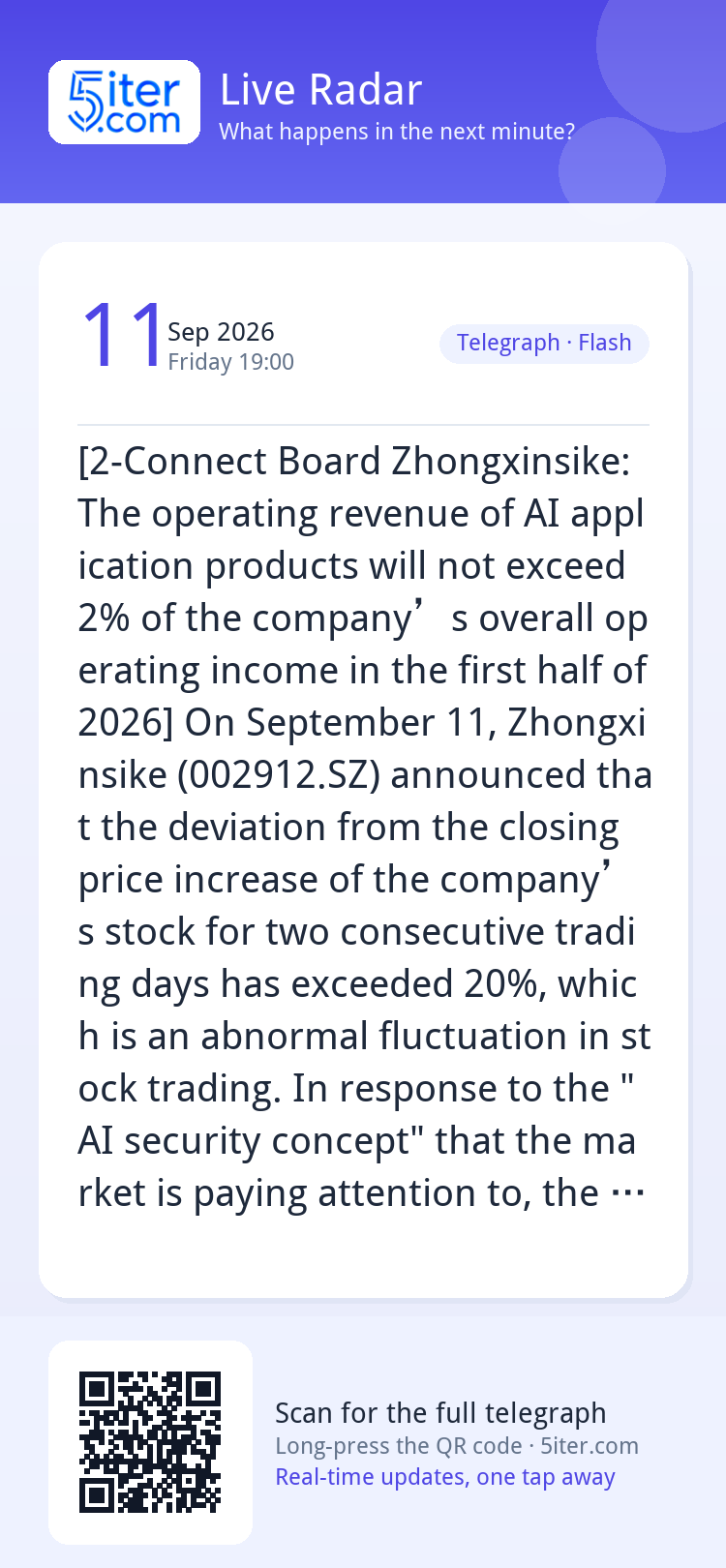 [2-Connect Board Zhongxinsike: The operating revenue of AI a