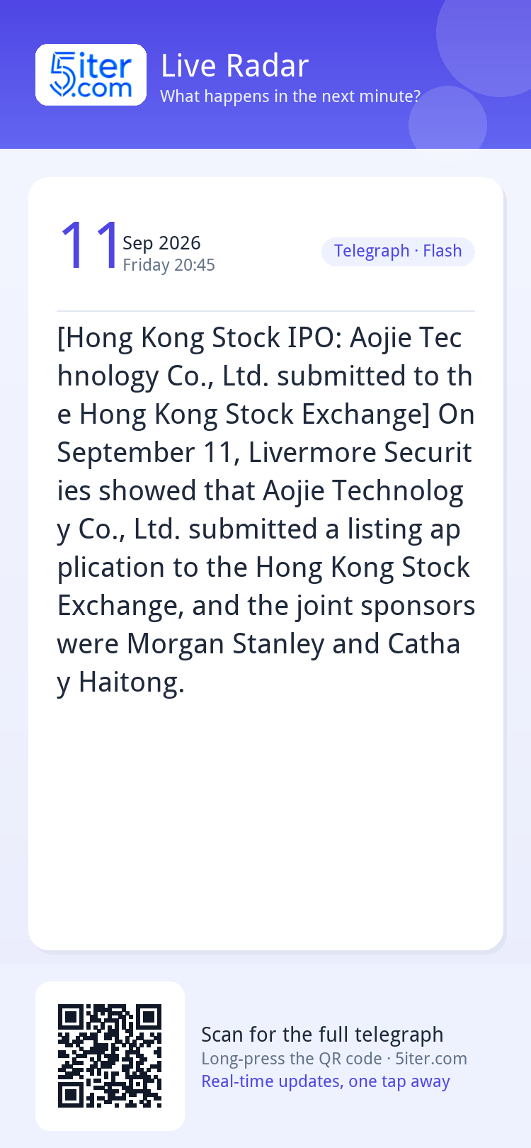 [Hong Kong Stock IPO: Aojie Technology Co., Ltd. submitted t