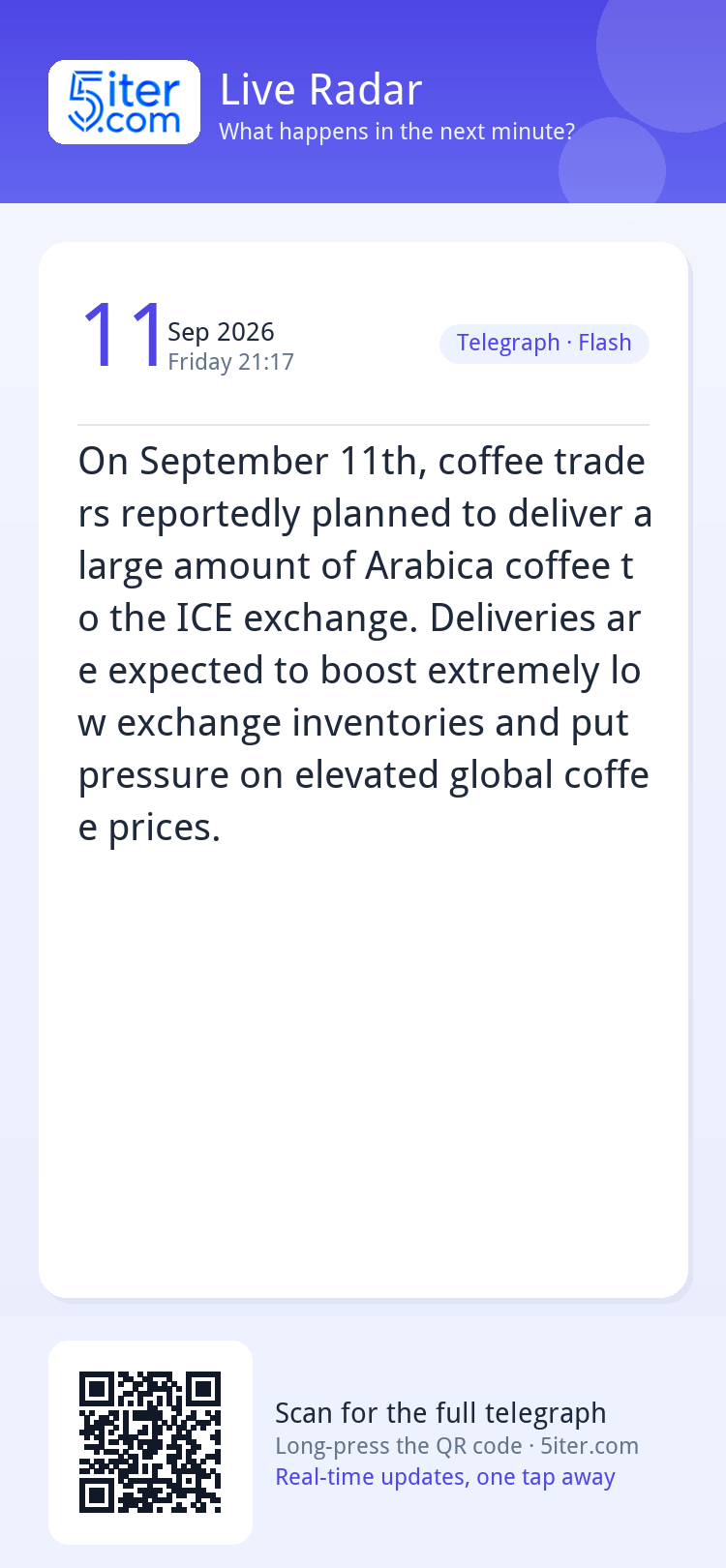 On September 11th, coffee traders reportedly planned to deli