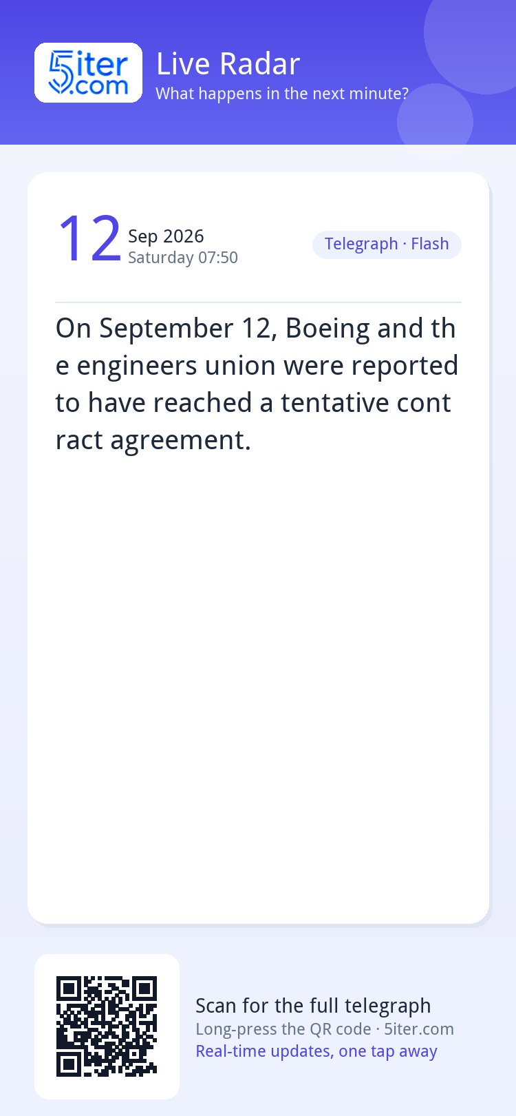 On September 12, Boeing and the engineers union were reporte