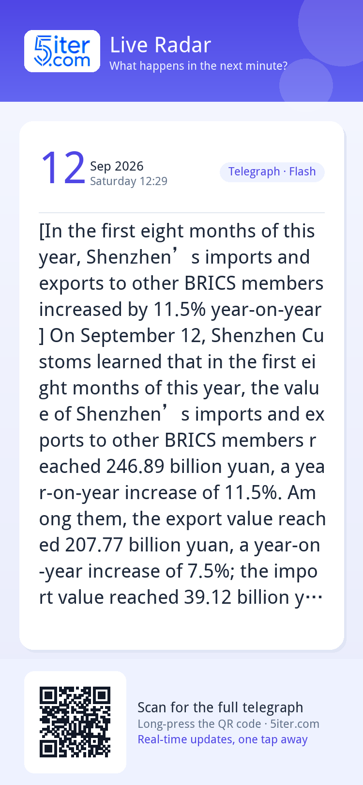 [In the first eight months of this year, Shenzhen’s imports 