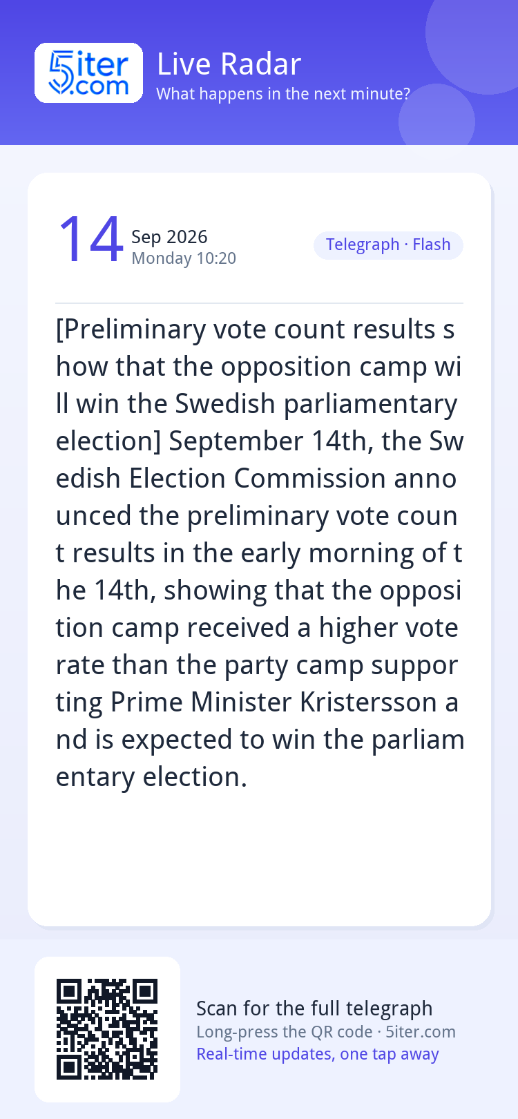 [Preliminary vote count results show that the opposition cam