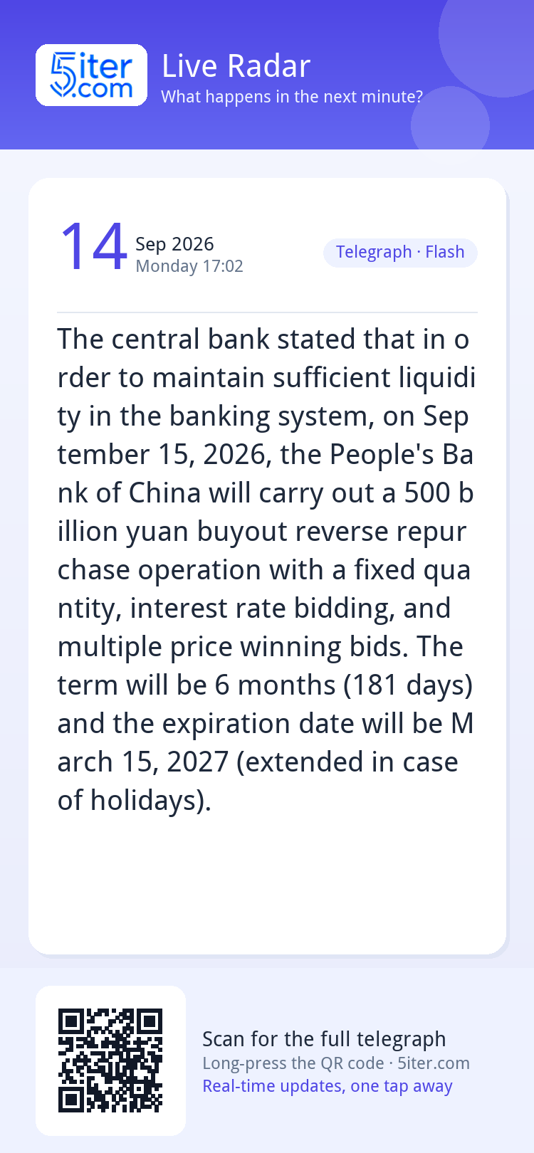 The central bank stated that in order to maintain sufficient
