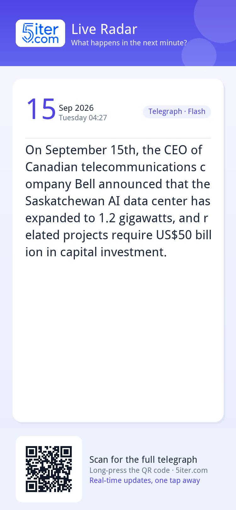 On September 15th, the CEO of Canadian telecommunications co
