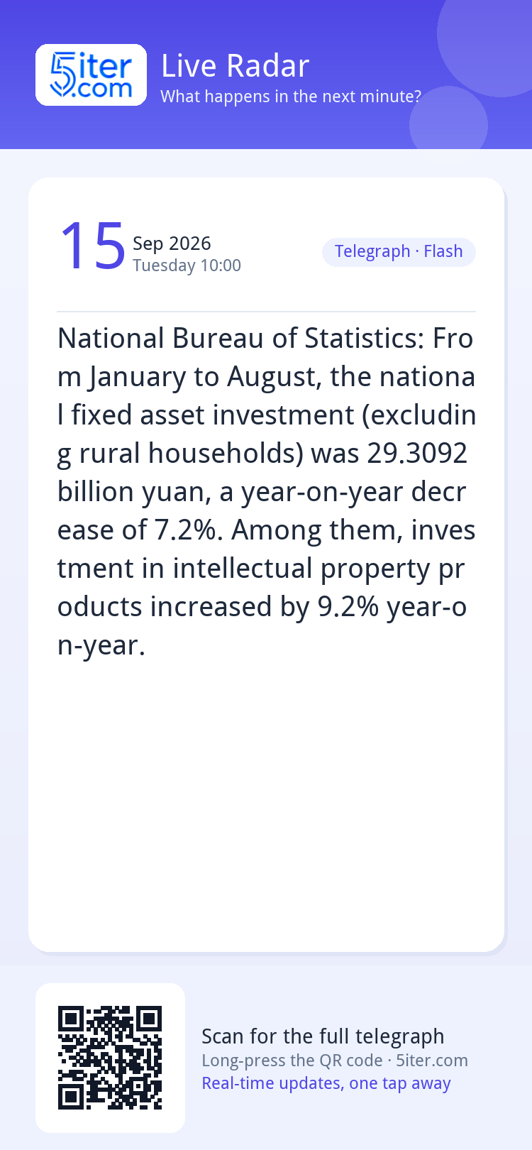 National Bureau of Statistics: From January to August, the n