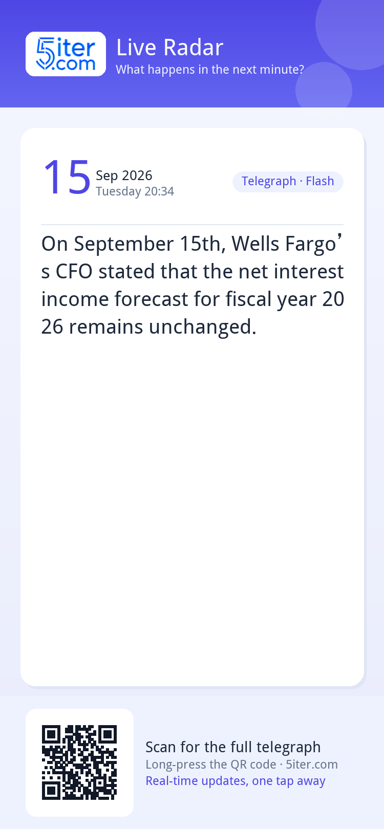 On September 15th, Wells Fargo’s CFO stated that the net int