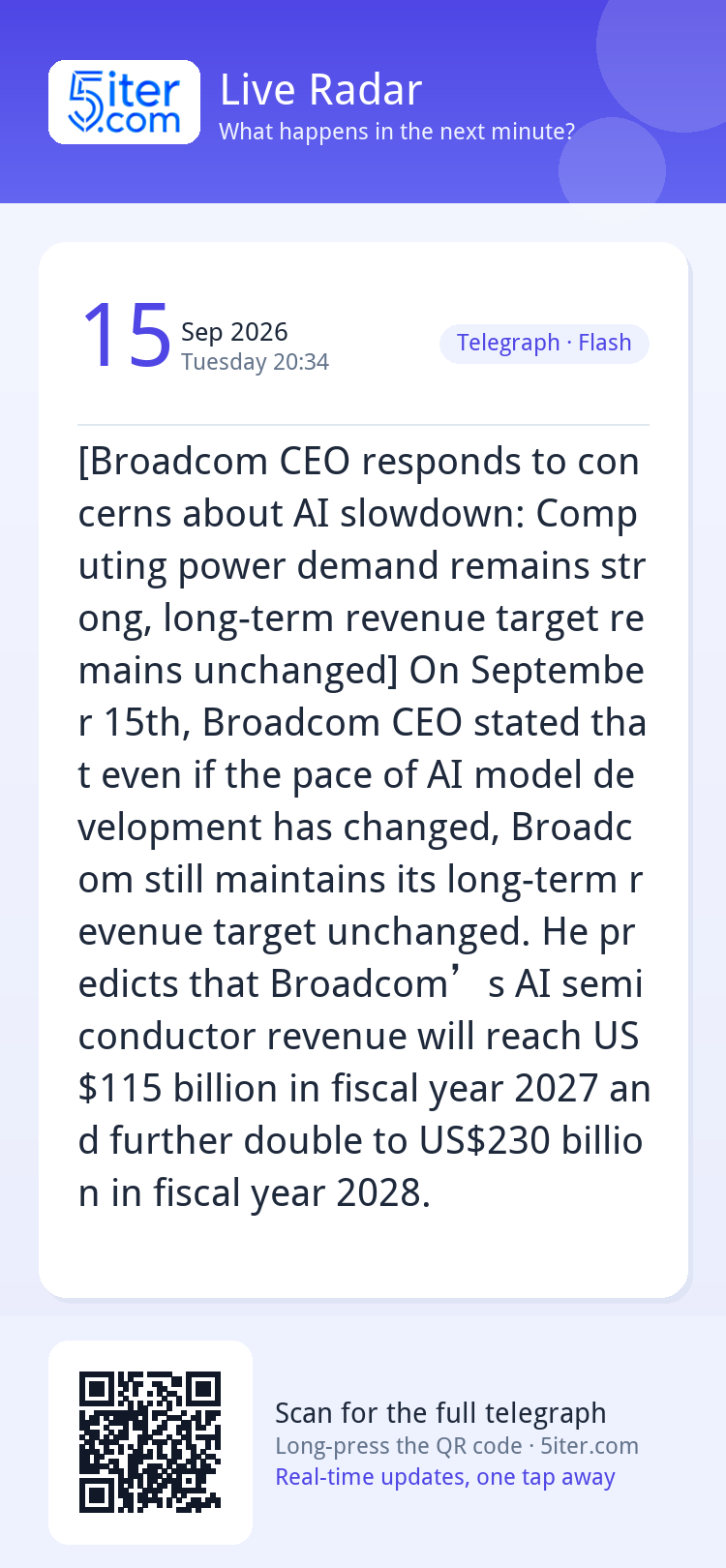 [Broadcom CEO responds to concerns about AI slowdown: Comput