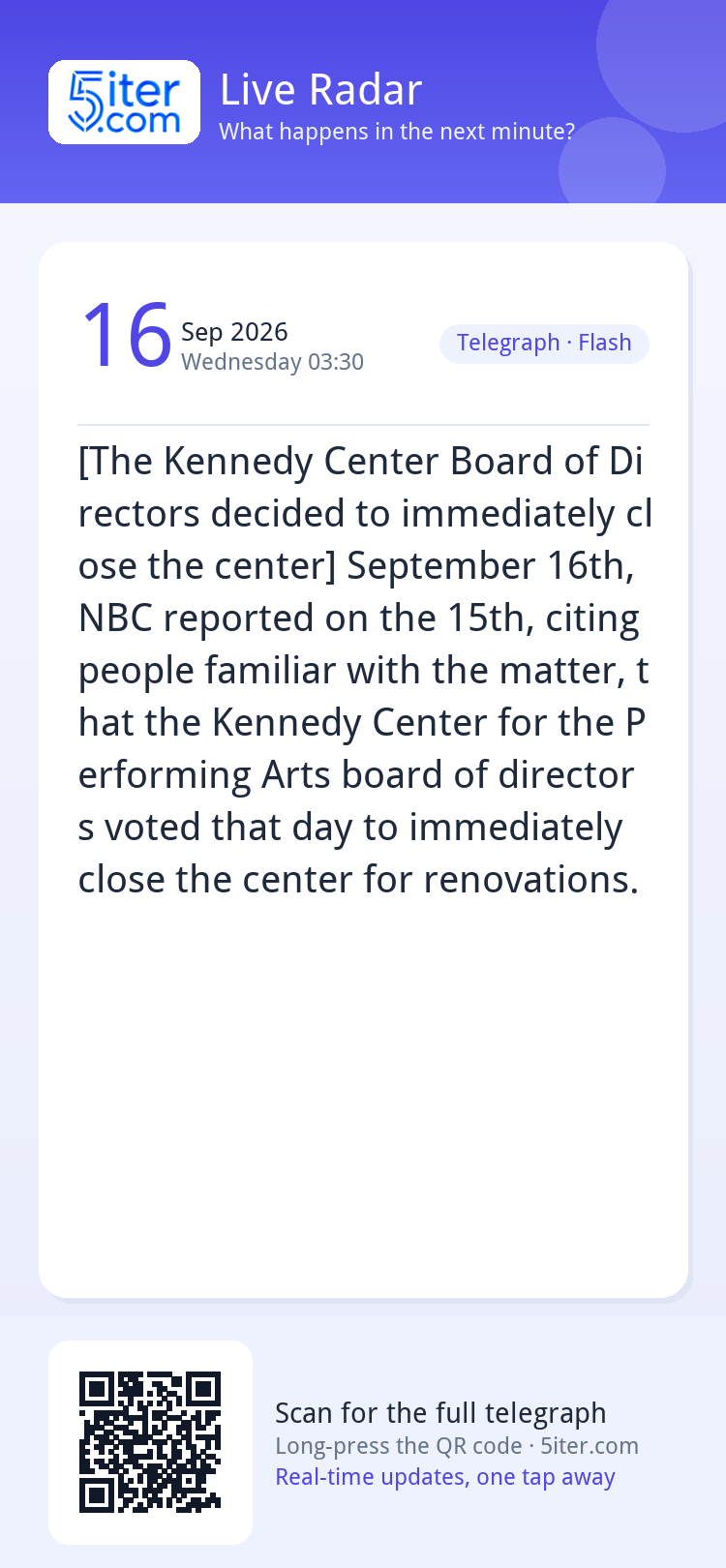 [The Kennedy Center Board of Directors decided to immediatel