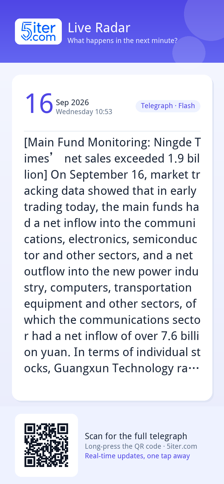[Main Fund Monitoring: Ningde Times’ net sales exceeded 1.9 