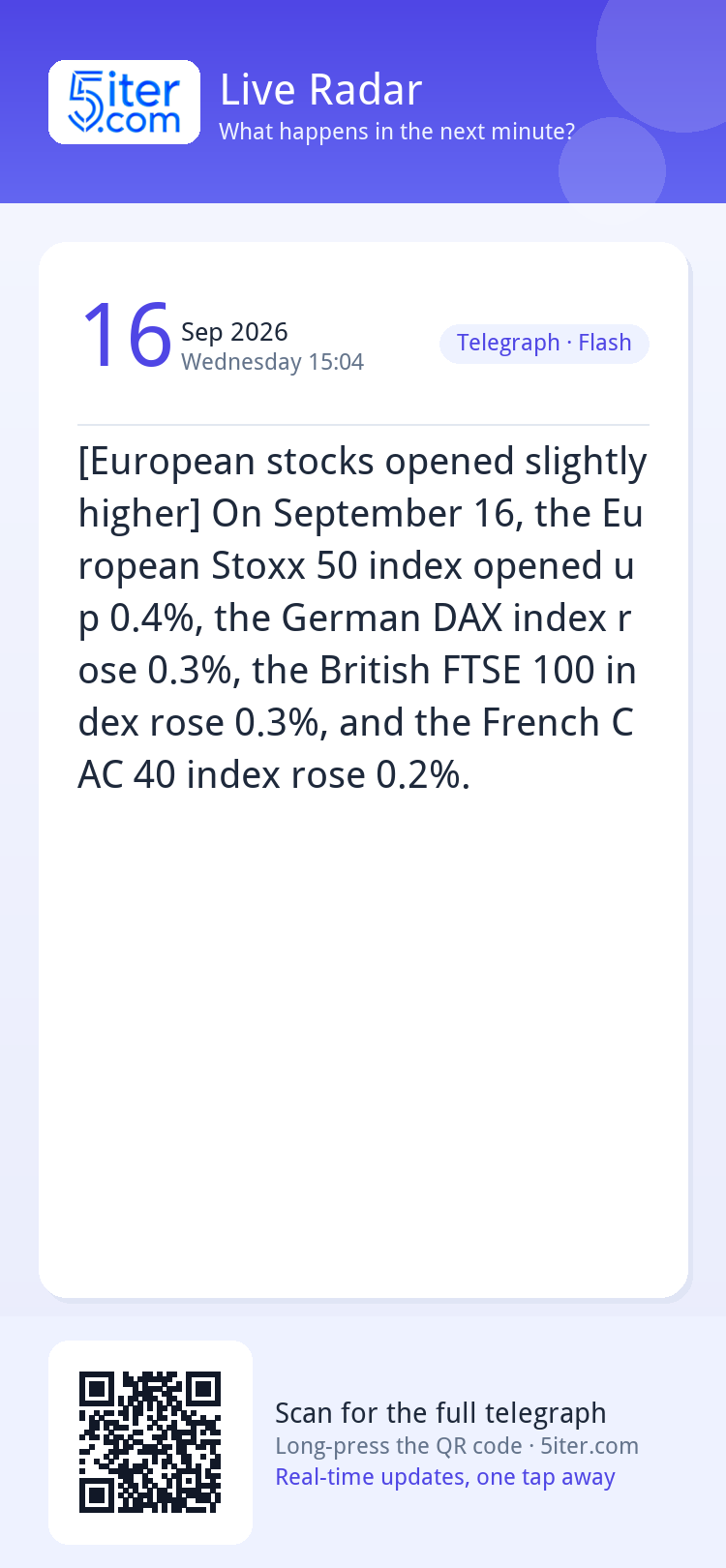 [European stocks opened slightly higher] On September 16, th