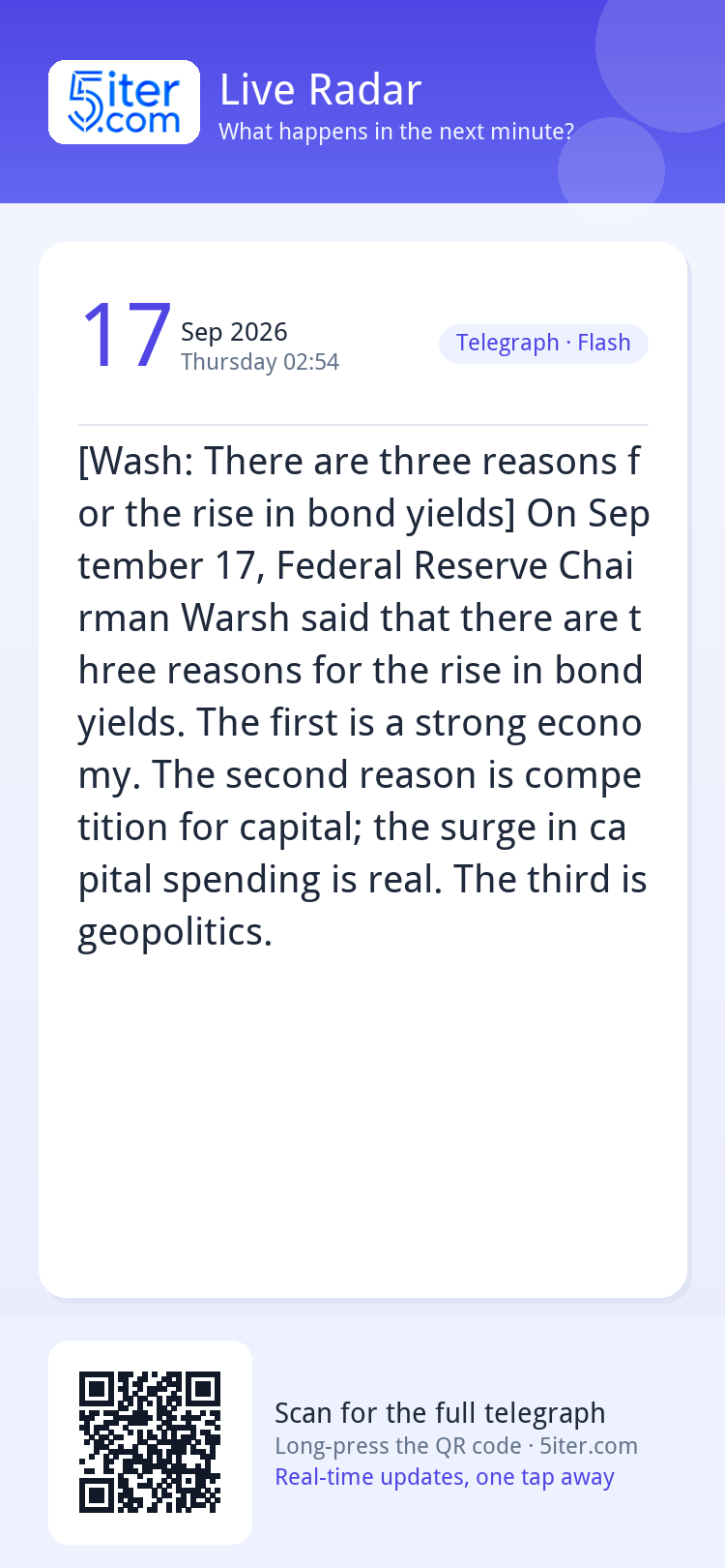 [Wash: There are three reasons for the rise in bond yields] 