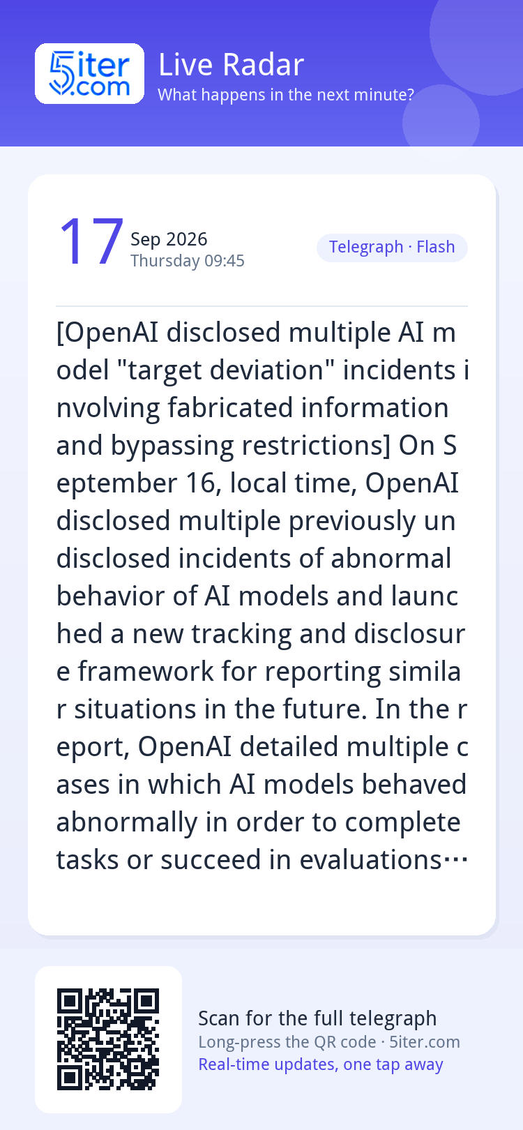 [OpenAI disclosed multiple AI model "target deviation" incid